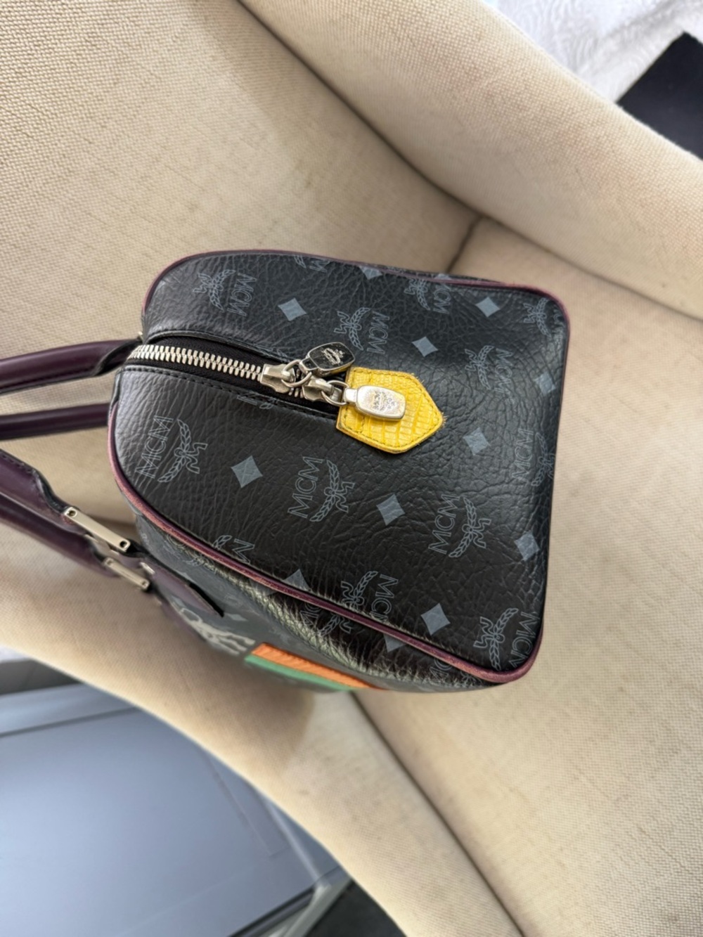 MCM Lion Patchwork Leather Boston Bag - Picture 3 of 11